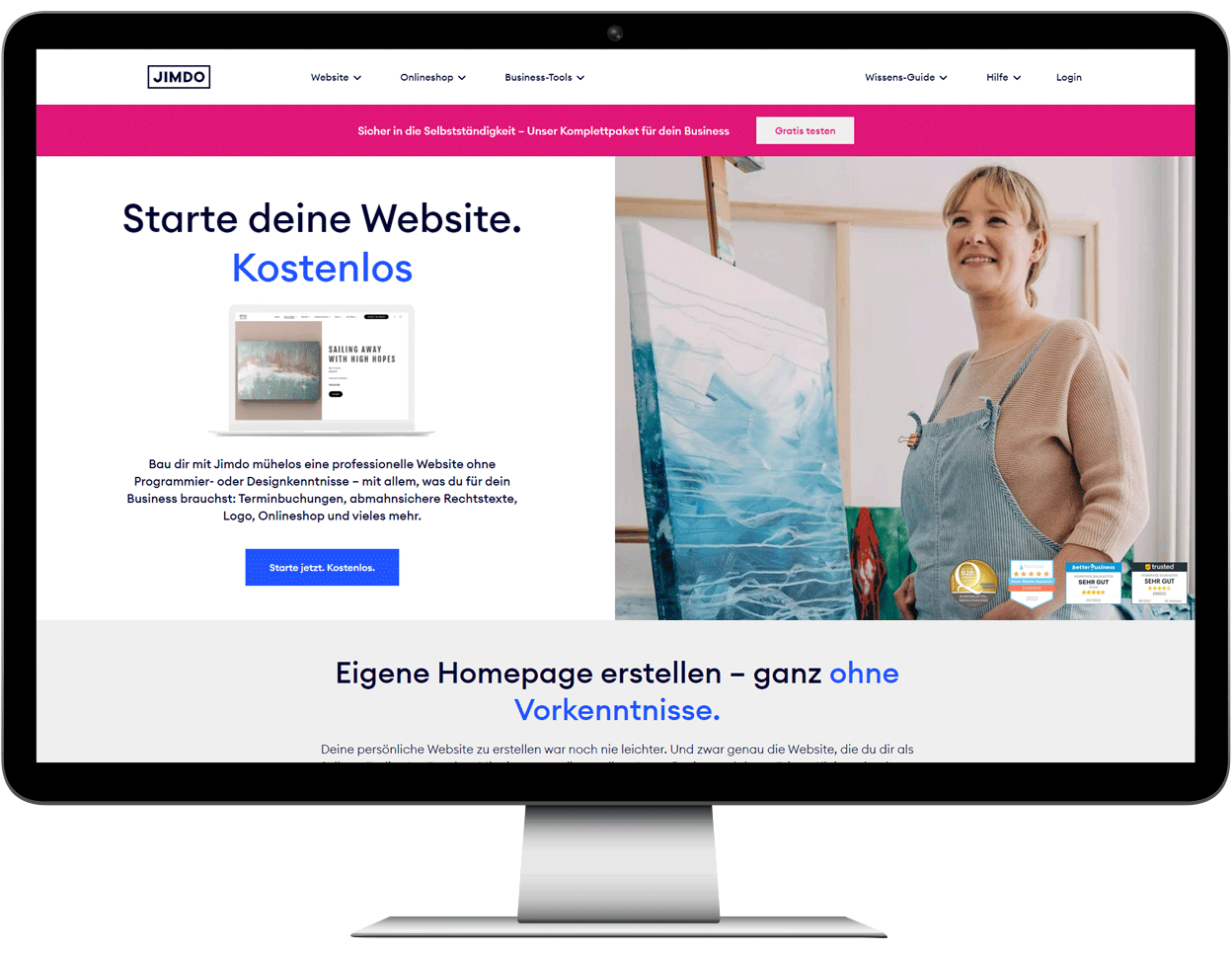 Starte deine eigene Website mit Jimdo